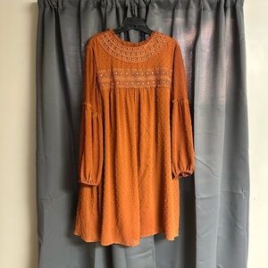 Embroidered Orange Dress